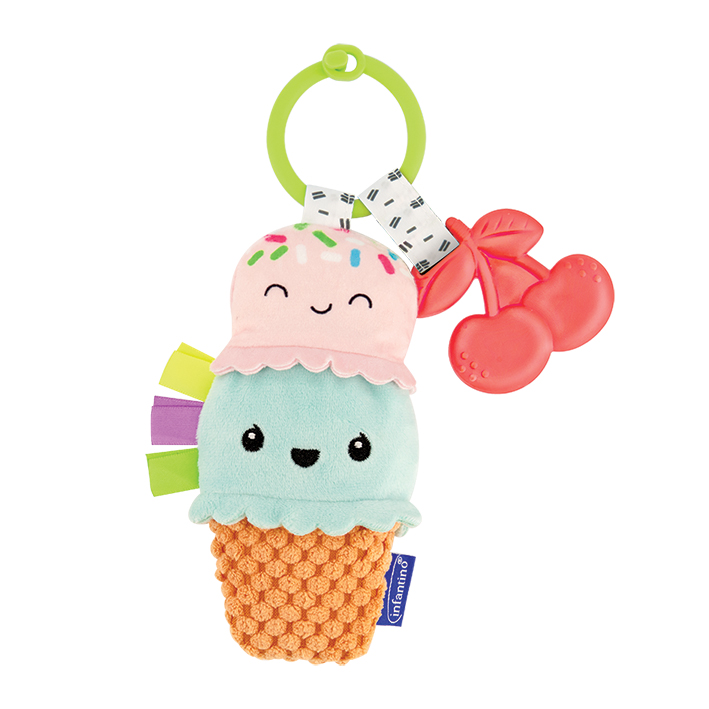 Бебешка мека играчка, Infantino, С гризалка, Сладолед
