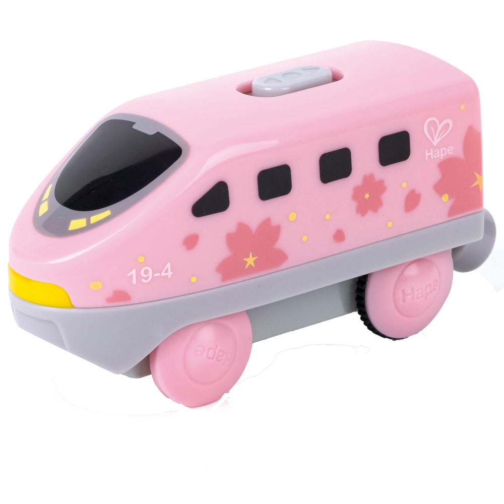 Intercity mozdony akkumulátorral, Hape, 12 x 4 x 5 cm, rózsaszín