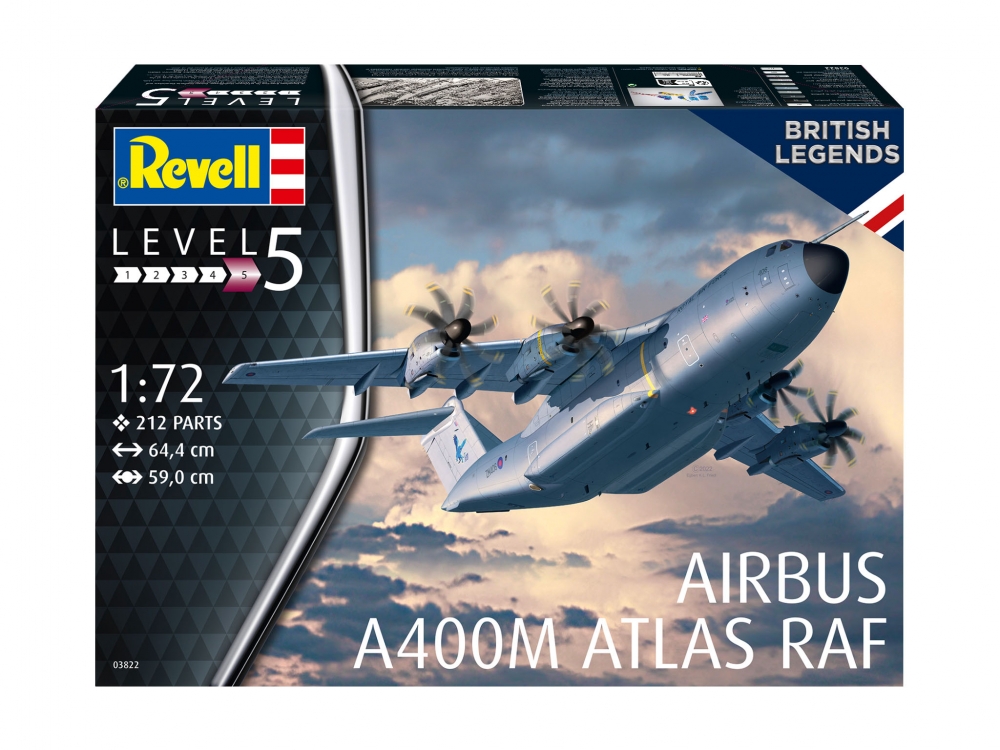 Revell Airbus A400M Atlas RAF modell, 212 alkatrész