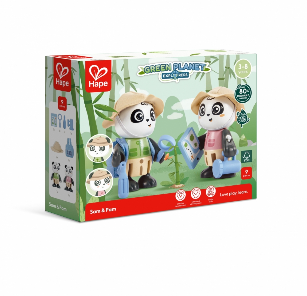 Fa készlet, Hape, Pam és Sam, 8 db