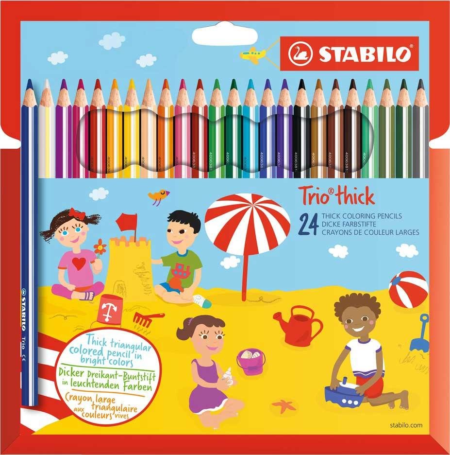 Stabilo Trio vastag színes ceruza, 4,2 mm, 24 szín / készlet, karton tok