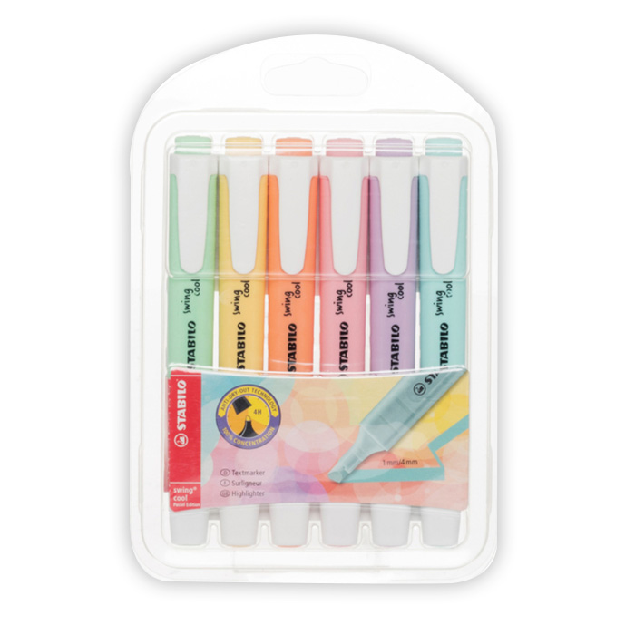 STABILO Swing cool Pastel szövegkiemelő, vegyes színű, 6db-os
