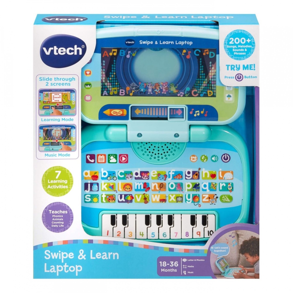 Интерактивна играчка, Vtech, Образователен лаптоп, Плъзни и научи