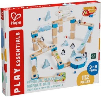 Комплект дървена игра, Hape, Домино, Земята на пингвините, 112 части