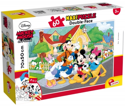Пъзел, Lisciani, Mickey Mouse, Двулицев пъзел 60 части