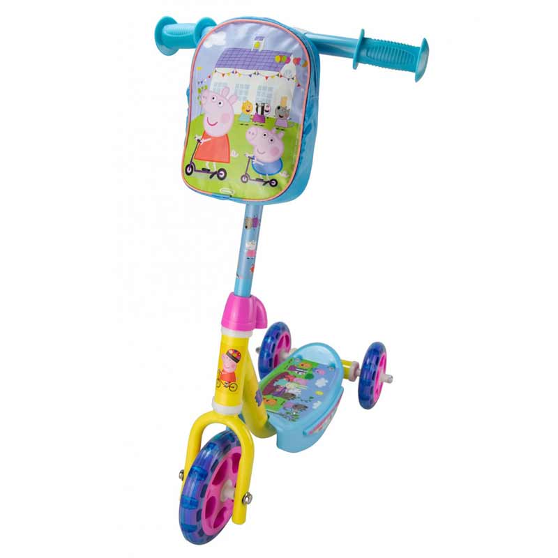 Детска тротинетка с 3 гуми и раничка, D’Arpeje, PEPPA PIG, 56 x 32 x 59-64 см